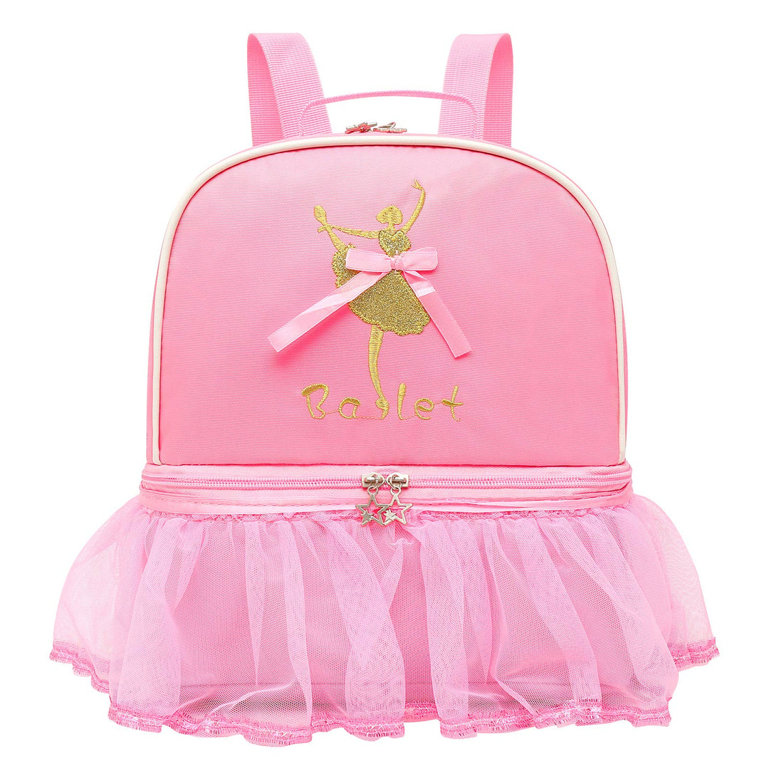 Cute Ballet Dance Backpack Tutu Dress Dance Bag with Key Chain Girls (Pink7 of tutu girl)