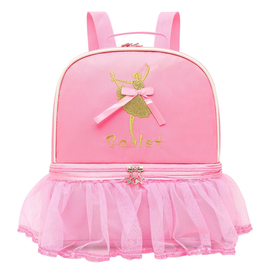 Cute Ballet Dance Backpack Tutu Dress Dance Bag with Key Chain Girls (Pink7 of tutu girl)
