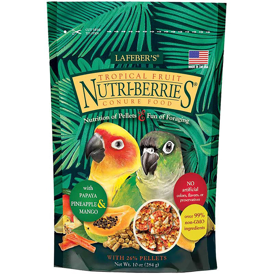 Tropical Fruit Nutri-Berries Conure Food, Made with Non-GMO and Human-Grade Ingredients, for Conures (Tropical Fruit 10 oz)