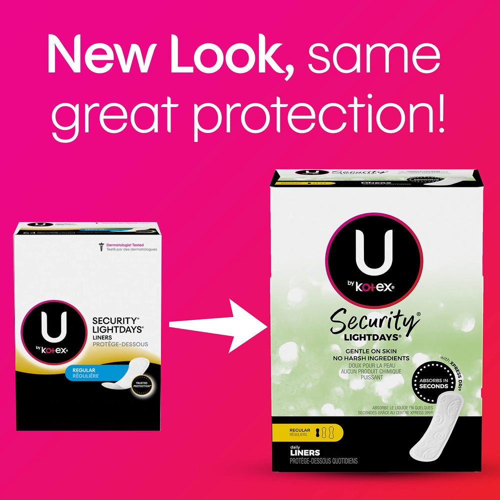 U by Kotex Lightdays Panty Liners Regular 129 Count
