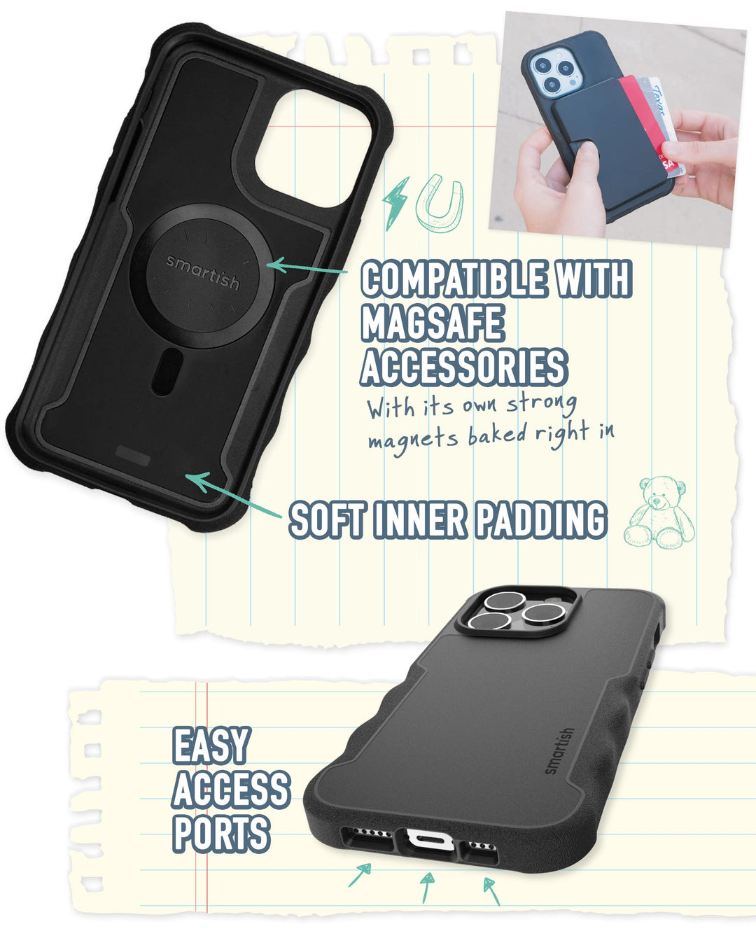 Smartish iPhone 14 Pro Protective Magnetic Case - Gripz