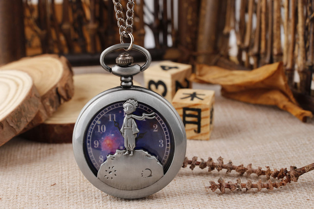 Hollow Gear Quartz Pocket Watch, Vintage Bronze Necklace Pendant Clock Chain(CF109)