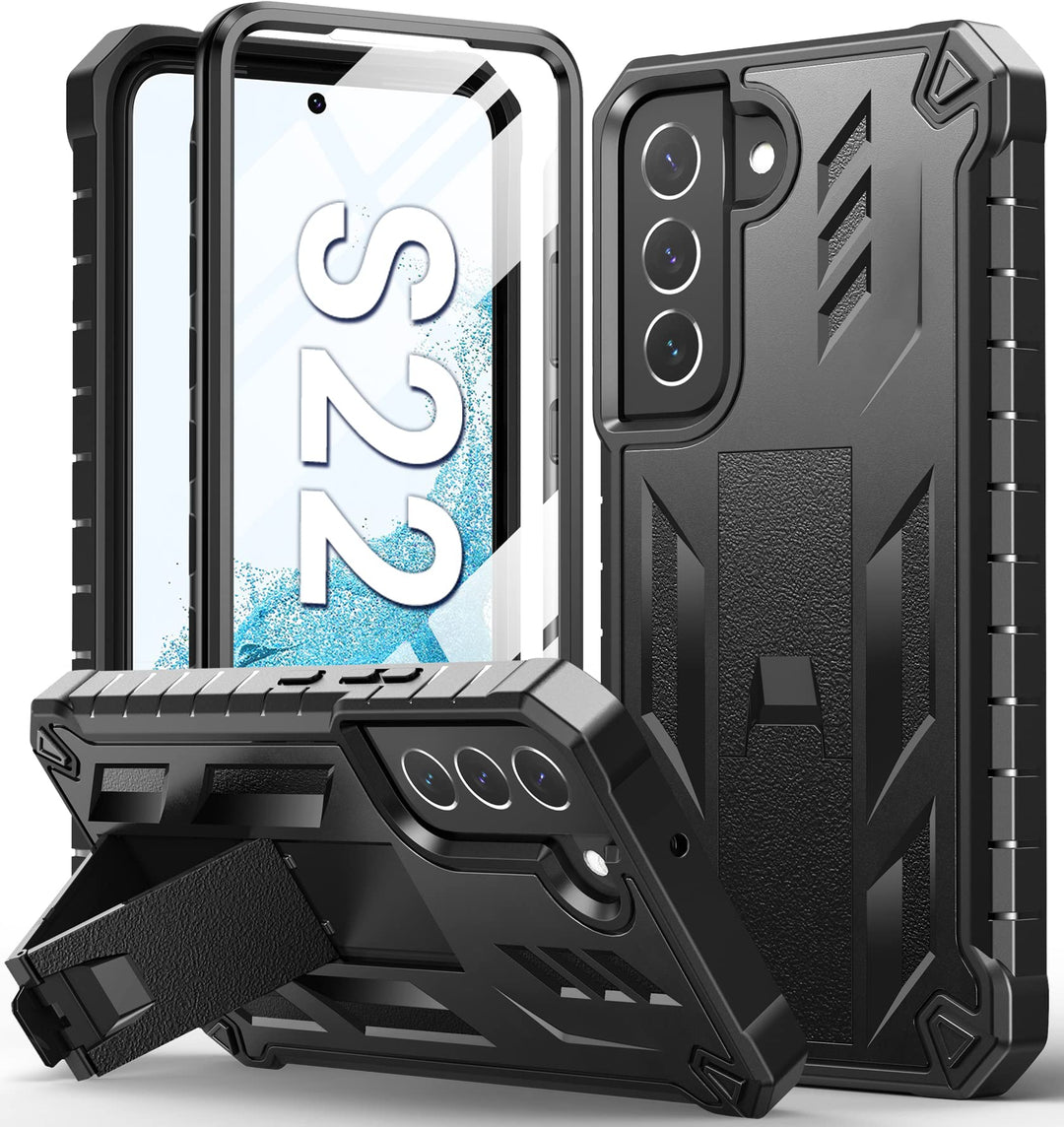 SOiOS for Samsung Galaxy S22 Protective Case: Military Grade Drop Proof Protection Mobile Phone Cover with Kickstand | Rugged Shockproof TPU Matte Textured Sturdy Phone Bumper (Rose Pink)