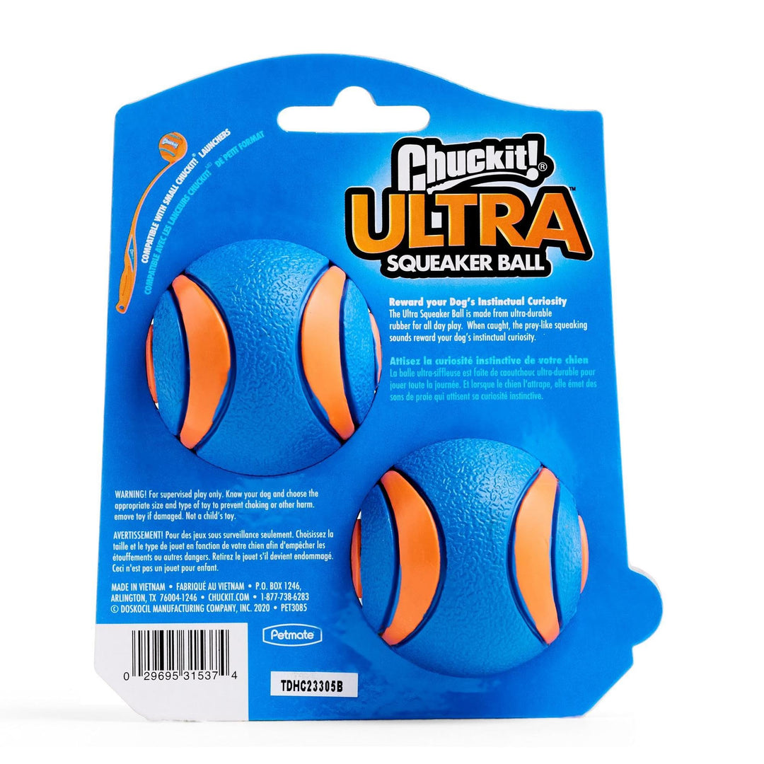 Ultra Squeaker Balls for Dogs, Floating Water Pet Toys, Durable Rubber Pet Toy, Bouncy Squeaky Fetch Balls For Dogs, Pack of 2, Medium (2.5)