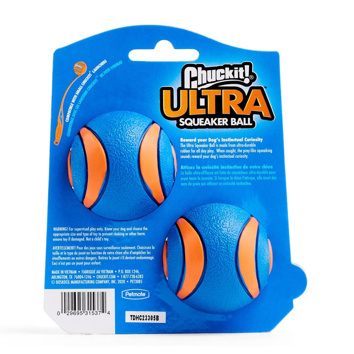 Ultra Squeaker Balls for Dogs, Floating Water Pet Toys, Durable Rubber Pet Toy, Bouncy Squeaky Fetch Balls For Dogs, Pack of 2, Medium (2.5)