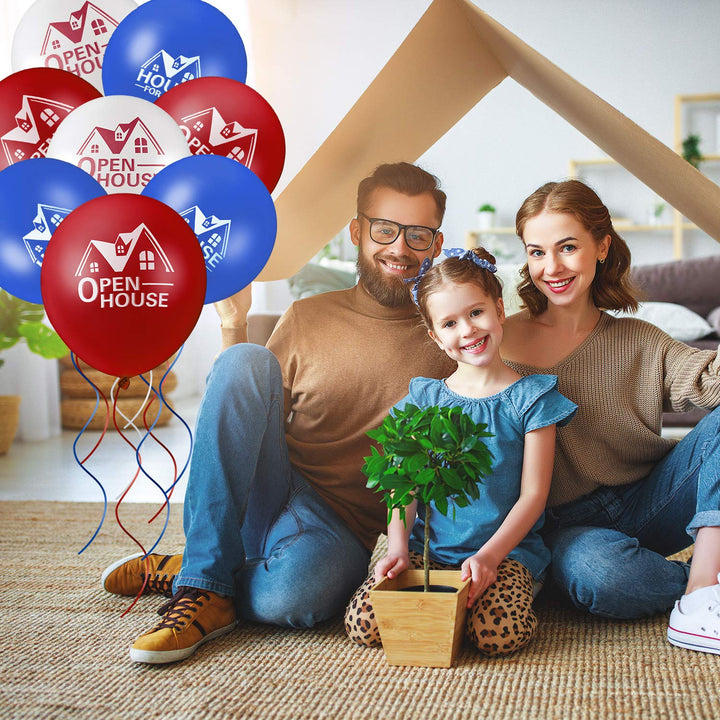 60 Pieces House for Sale Balloons Open House Balloons 12 Inches Latex Balloons for Real Estate Realtor Balloons Supplies Signs for Open House Yard Sign Realtor House Signs