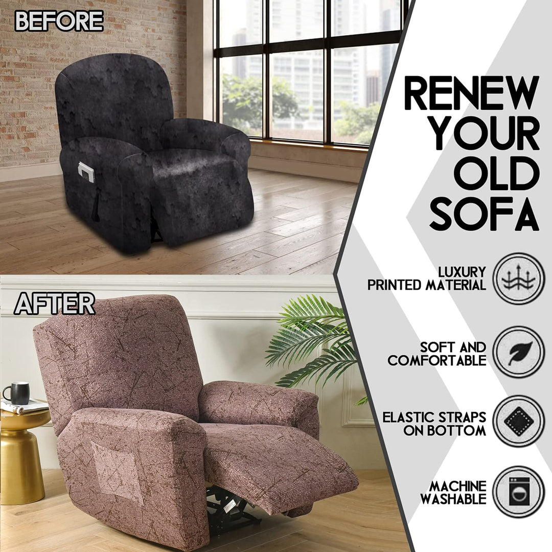 CRFATOP Recliner Chair Slipcovers with Pockets 1Seat Re