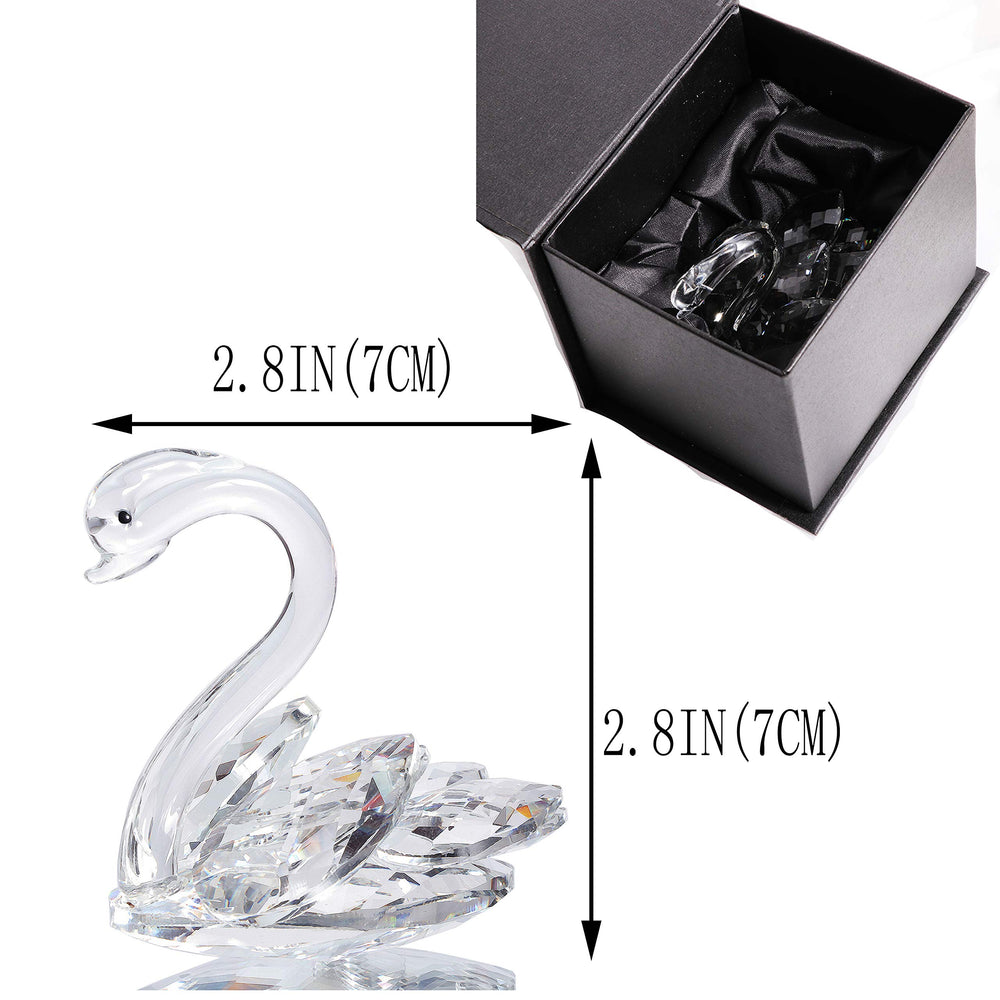 Crystal Swan Figurine Paperweight Glass Swan Collectible Statue Table Centerpiece Ornament