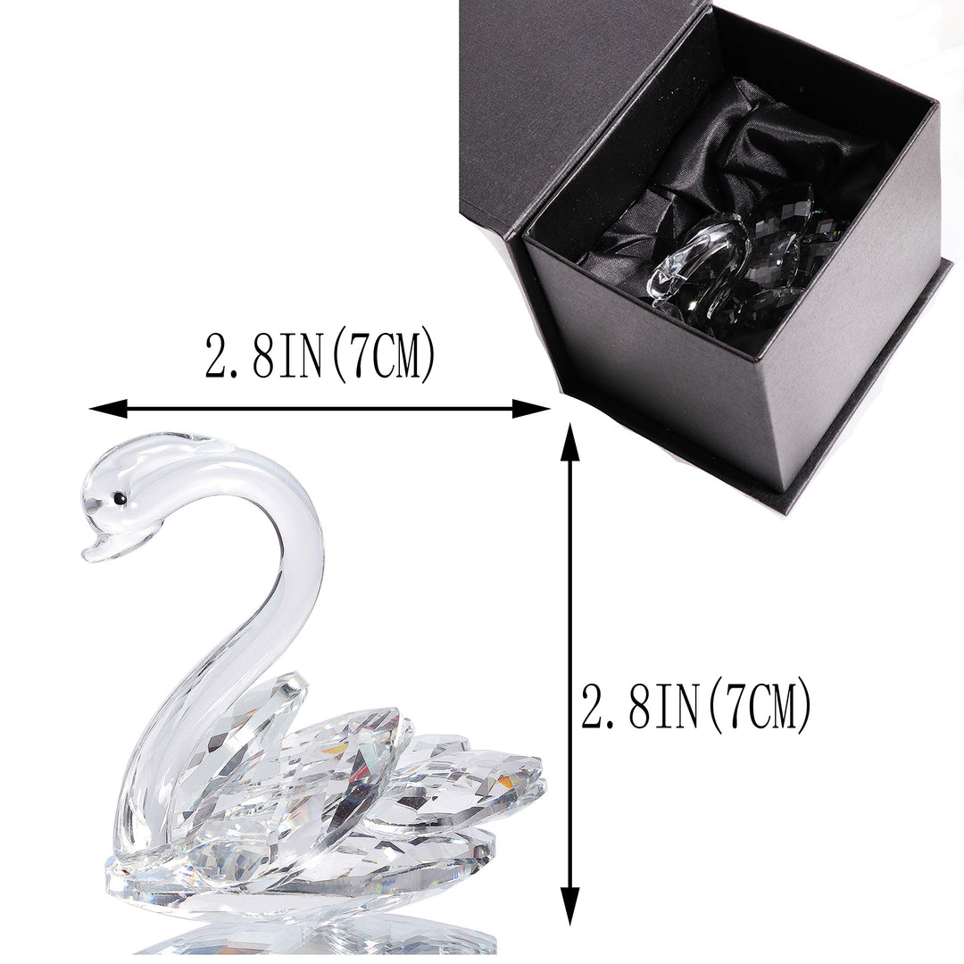 Waltz&amp;F Crystal Swan Figurine Paperweight Glass Swan Collectible Statue Table Centerpiece Ornament