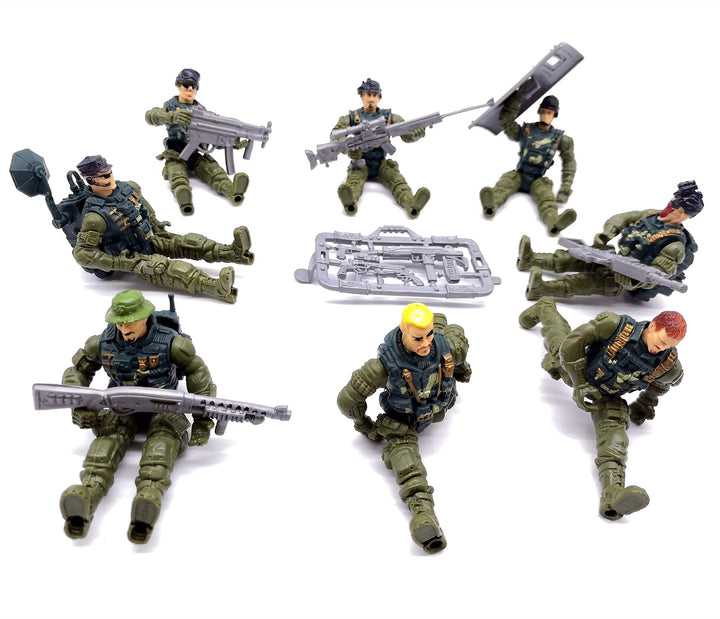 Action Figures Army Men Soldiers Toys 8 Pack Military Toy Playset Realistic Accessories