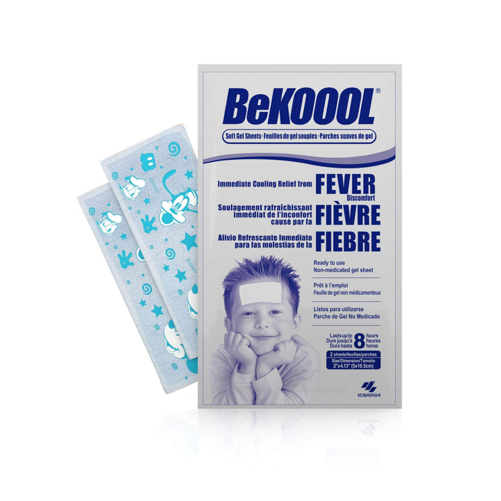 BeKoool Immediate Cooling Fever Reducing Soft Gel Sheets for Kids - 4 Count