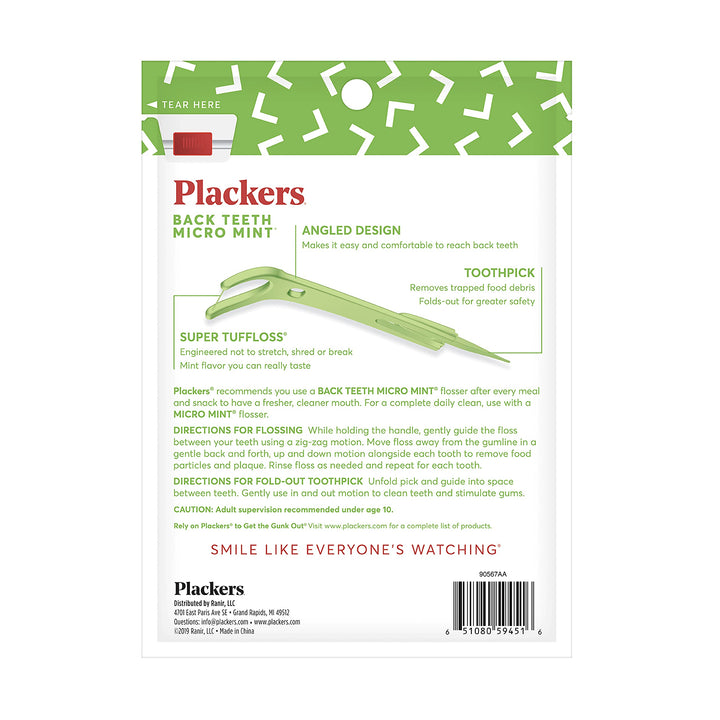 Plackers Flosser, Right Angle, 75 Count