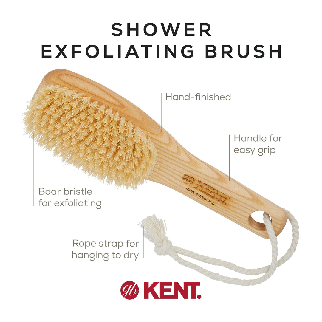 Kent FD6 Pure Beechwood Natural Bristle Bath &amp; Body Brush