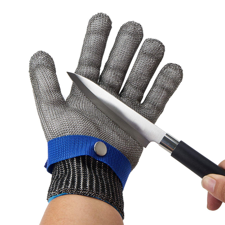 Level 9 Cut Resistant Glove, Stainless Steel Mesh Wire Glove, Rustproof Kitchen Cutting Gloves, Butcher Safety Work Metal Glove for Slicing Chopping and Peeling Meat, Fish Fillet, Oyster