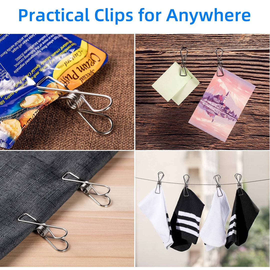 40 Pack Wire Clothes Pins Heavy Duty Outdoor, Stainless Steel ClothesPins for Hanging Clothes, Metal Clothes Pegs, Clothing Clips, Laundry Pins 2.0mm Diameter 6cm Long