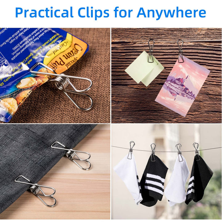 40 Pack Wire Clothes Pins Heavy Duty Outdoor, Stainless Steel ClothesPins for Hanging Clothes, Metal Clothes Pegs, Clothing Clips, Laundry Pins 2.0mm Diameter 6cm Long