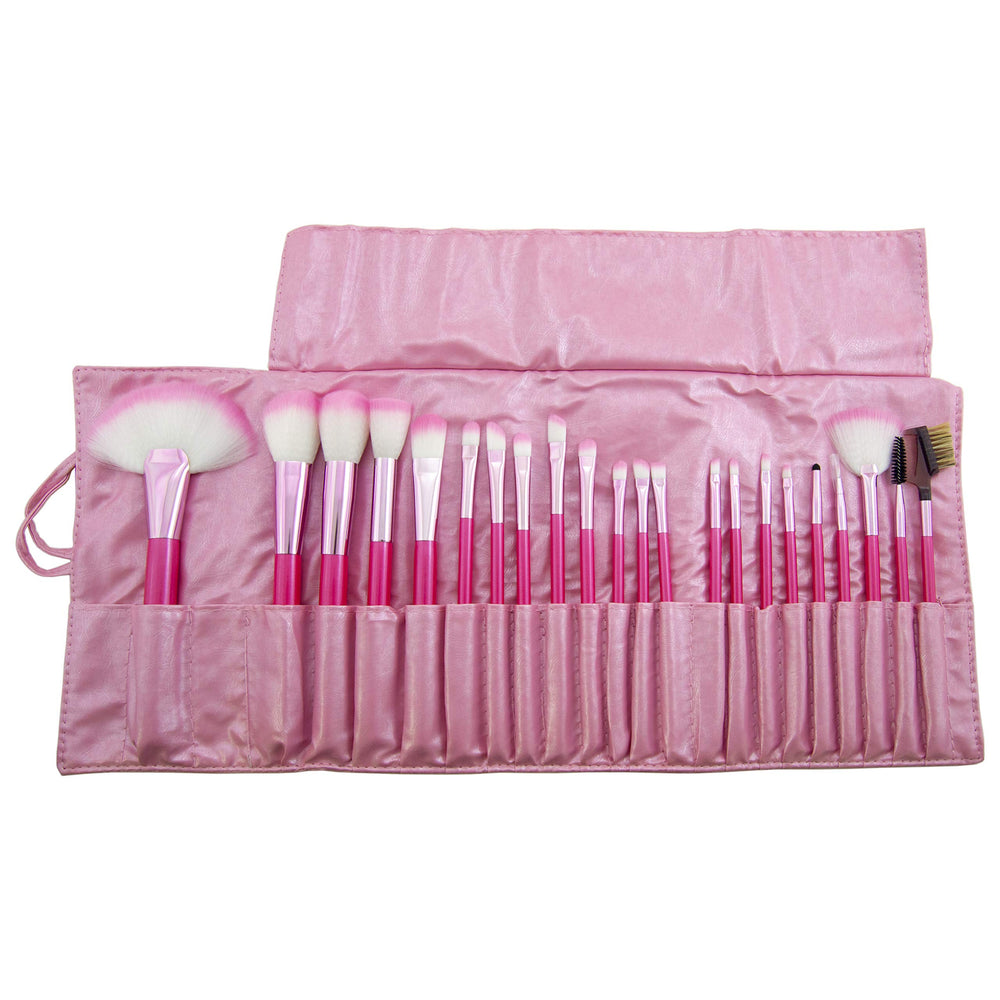 22pcs Professional Cosmetic Makeup Brush Set with Pink Bag Pink