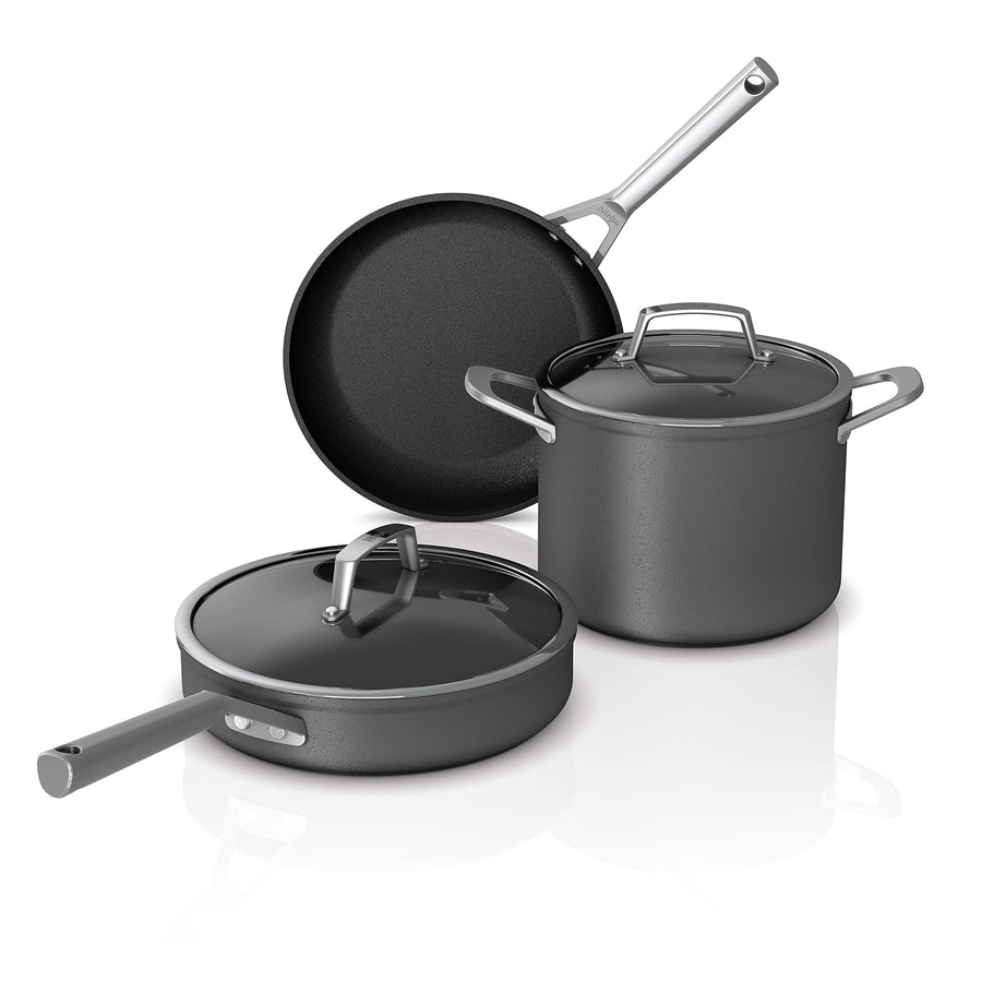 C35000W Foodi NeverStick Premium Hard-Anodized 5-Piece Cookware Set , Black