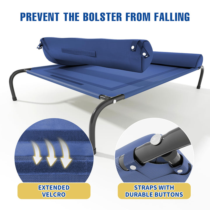 Elevated Dog Bed, Western Home Raised Dog Bed Cot for Large Medium Small Dogs, Portable Pet Cot for Indoor and Outdoor with Breathable Mesh, Durable Frame and Skid-Resistant Feet