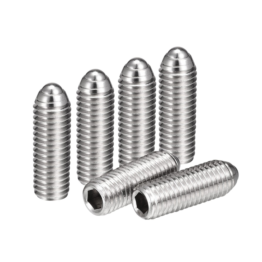 Ball Point Set Screws, M10 x 30mm 304 Stainless Steel Metric Spring Hex Socket Screw 6pcs