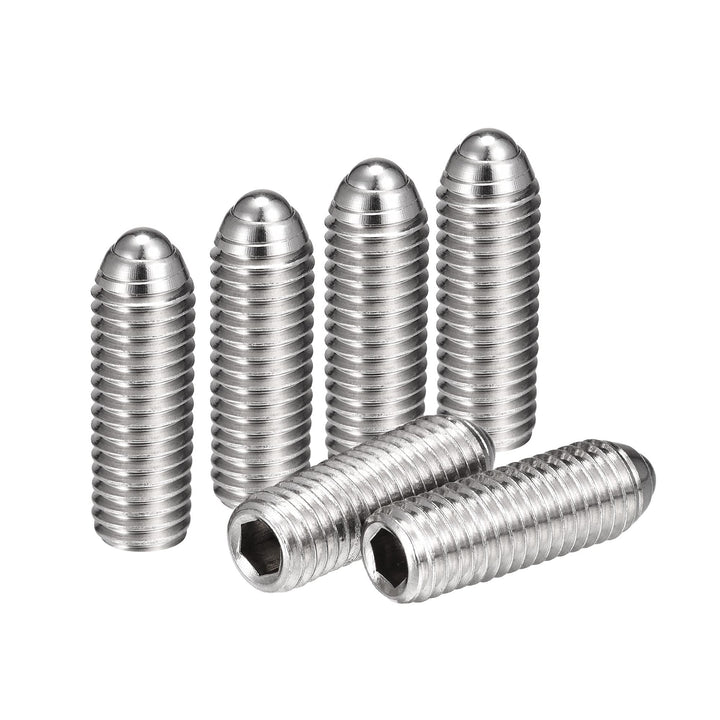 Ball Point Set Screws, M10 x 30mm 304 Stainless Steel Metric Spring Hex Socket Screw 6pcs