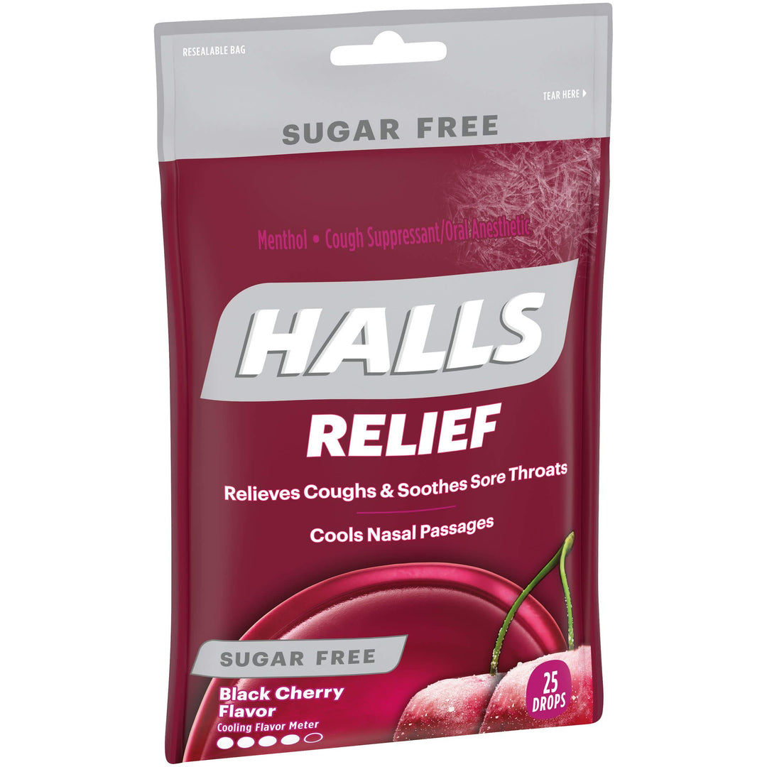 HALLS Relief Black Cherry Sugar Free Cough Drops, 25 Dr