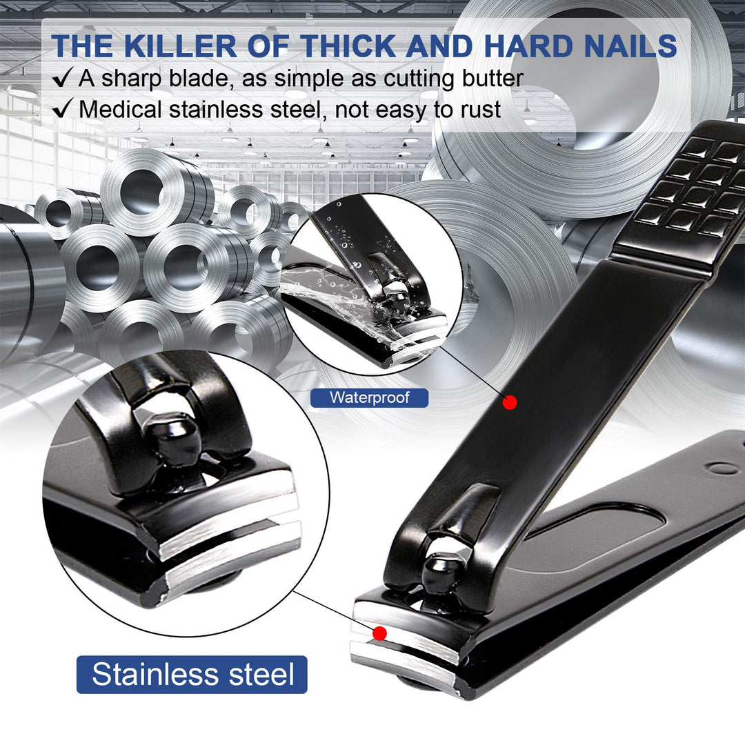 Manicure Set Pedicure Manicure Kit 10 in 1 Professional Sharp Nail Clippers Stainless Steel Thick Nail Cutter &amp; File Scissors for Men &amp;Women Fingernails &amp; Toenails with Portable Cas