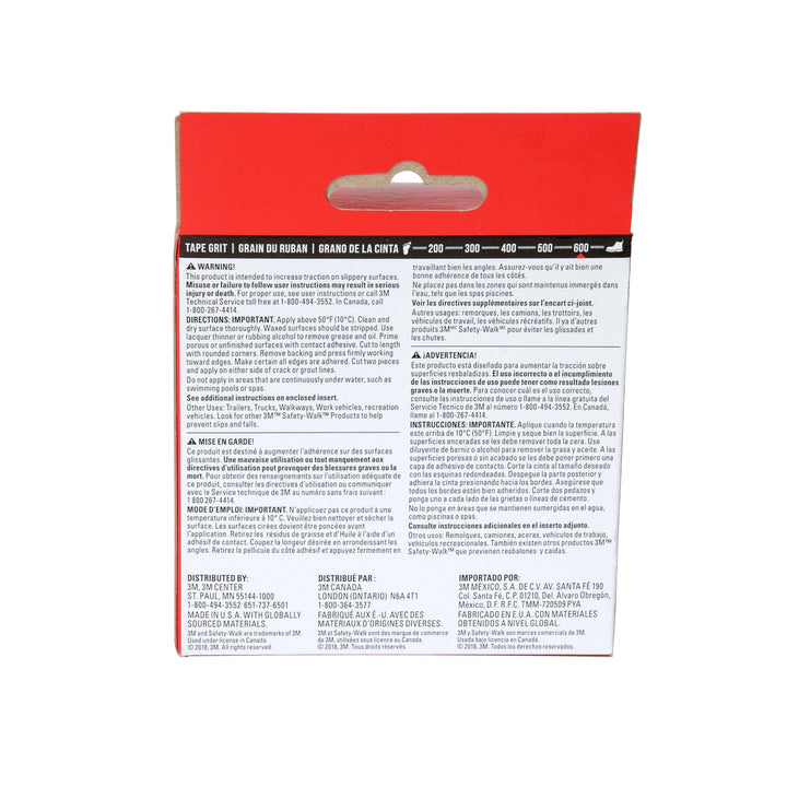 Safety-Walk Slip Resistant Tape, 2 in x 15 ft, Anti Slip Black Tape, Adhere Without Wrinkling, Curling, Tearing or Lifting, Self-Adhesive Backing For Quick &amp; Easy Application, 1 Roll (610B-R2X180)