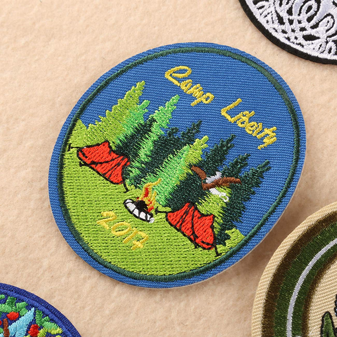 9 PCS Traveller Iron On Patches Embroidered Badge Applique Outdoor Camping Travel Adventure Wild &amp; Free Grand Canyon Arizona Adirondack Flora Patch for Cloth Jacket Jeans Backpack T-Shirt