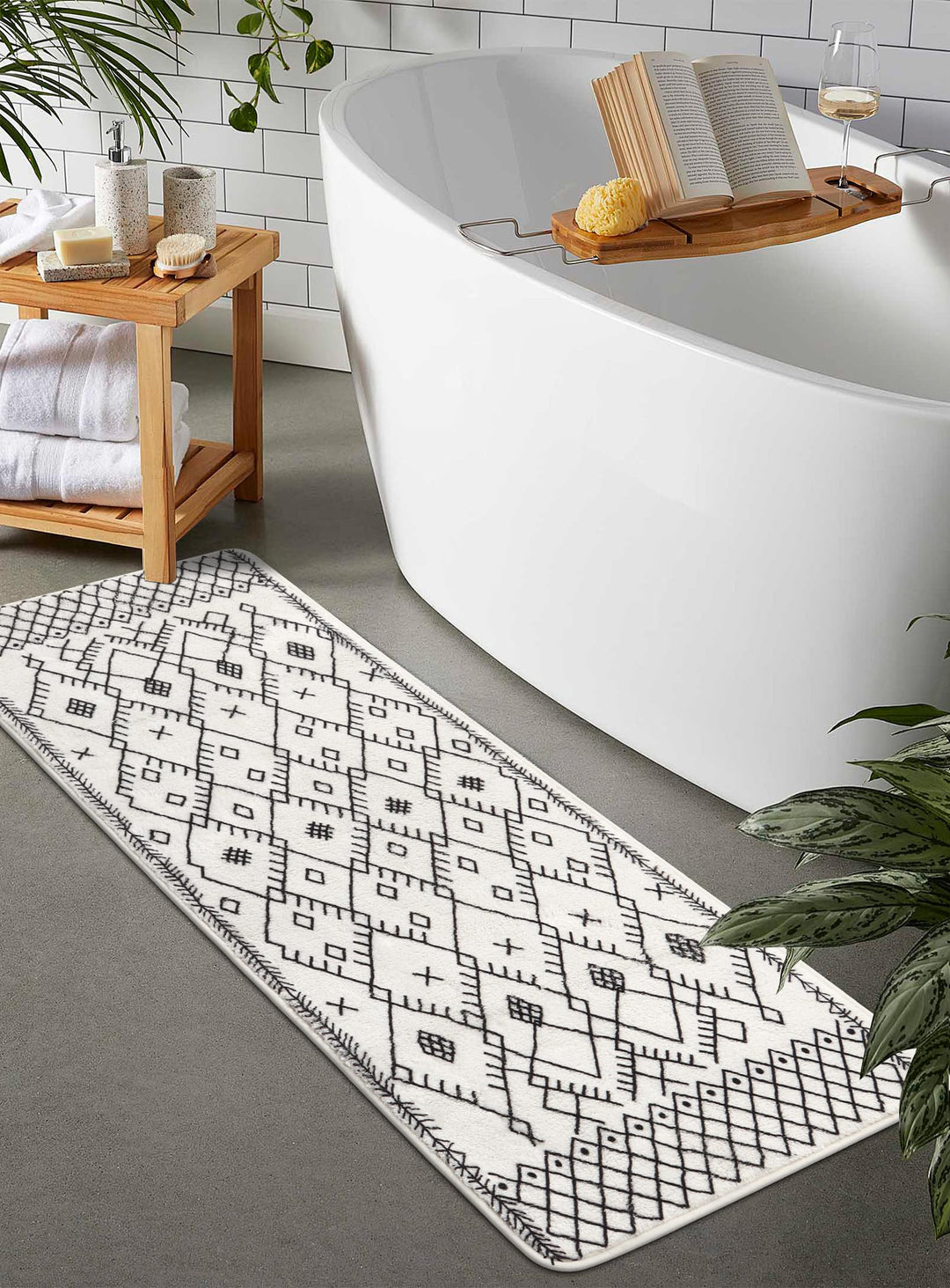 Uphome Bathroom Runner Rug 20x59 inch Boho Long Mat Non