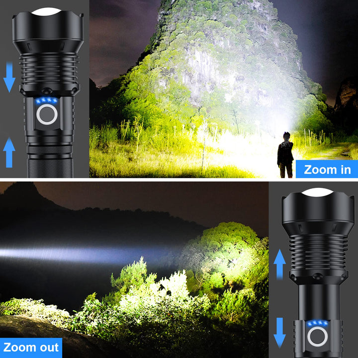 Rechargeable Flashlights 990,000 High Lumens - 2 Pack, Super Bright 12 Hours Long Life LED Flashlight with 5 Modes, High Powered Flash Light for Home, Outdoor