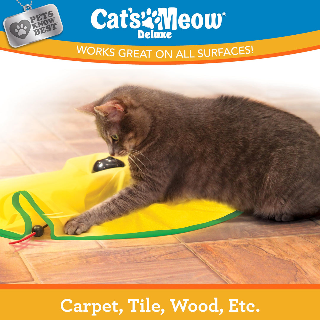 Cat&#39;s Meow Motorized Wand Cat Toy, Automatic 30 Minute Shut Off, 3 Speed Settings, The Toy Your Cat Can&#39;t Resist, Pets Know Best