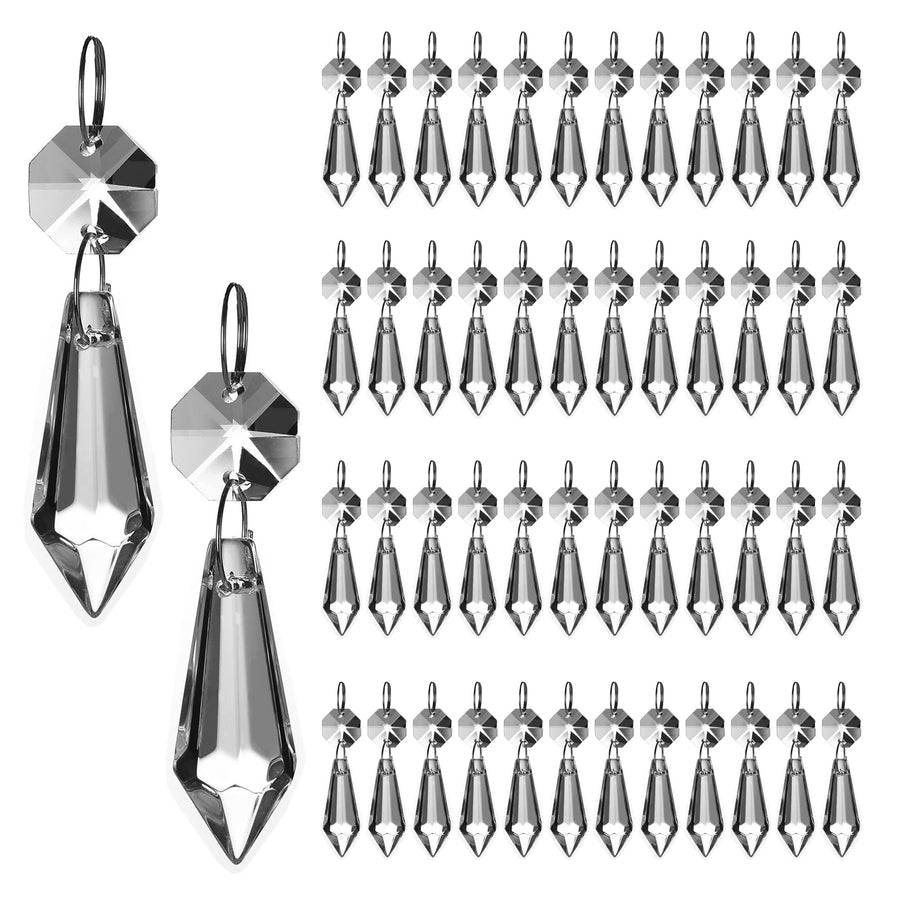HDCRYSTALGIFTS Clear Chandelier Icicle Crystal Prisms O