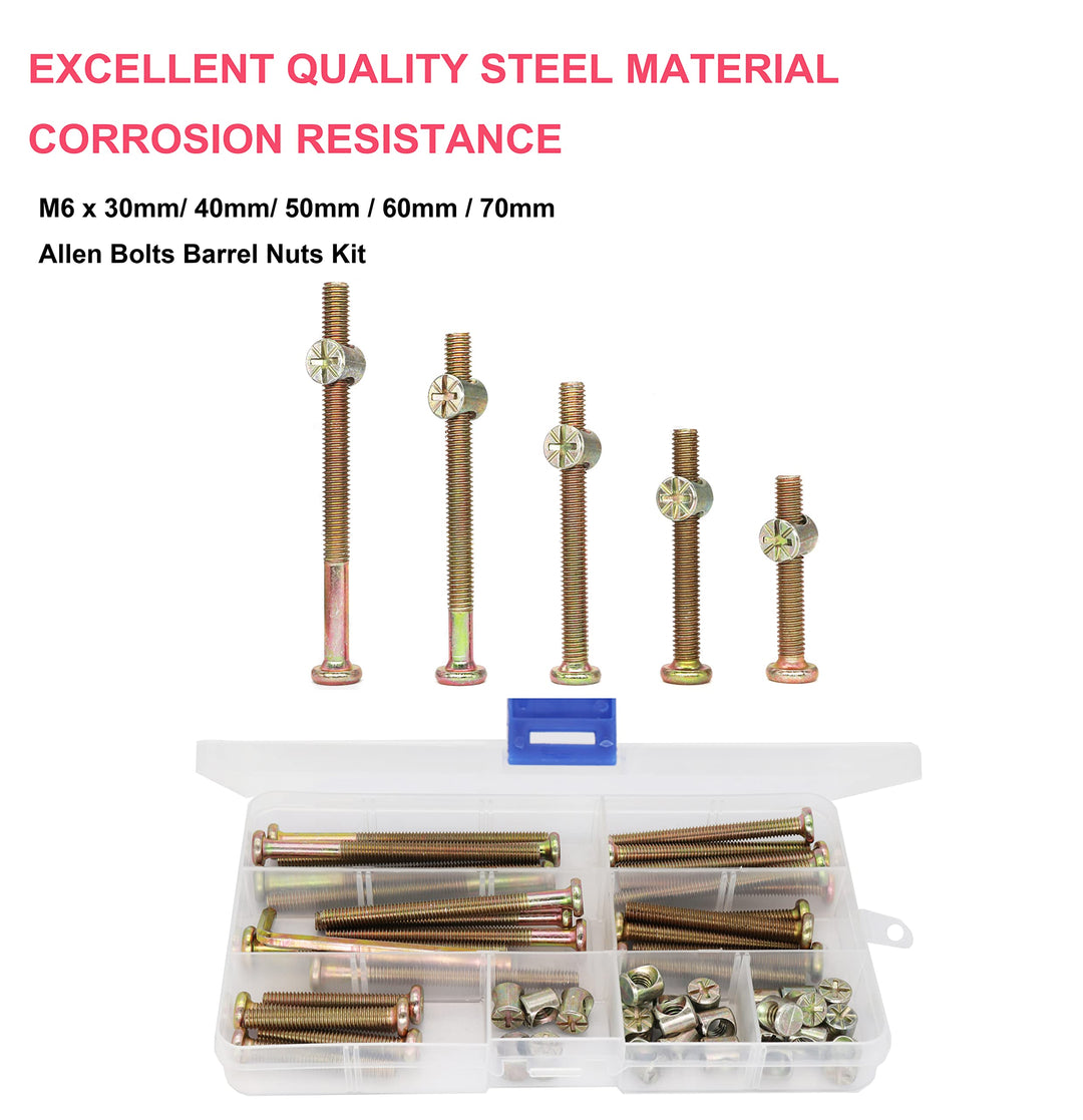 M6 Baby Crib Bolts Replacement Kit, cSeao 50pcs M6x30mm