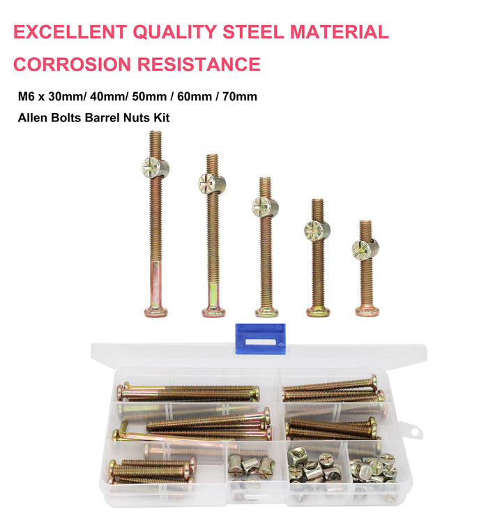 M6 Baby Crib Bolts Replacement Kit, cSeao 50pcs M6x30mm