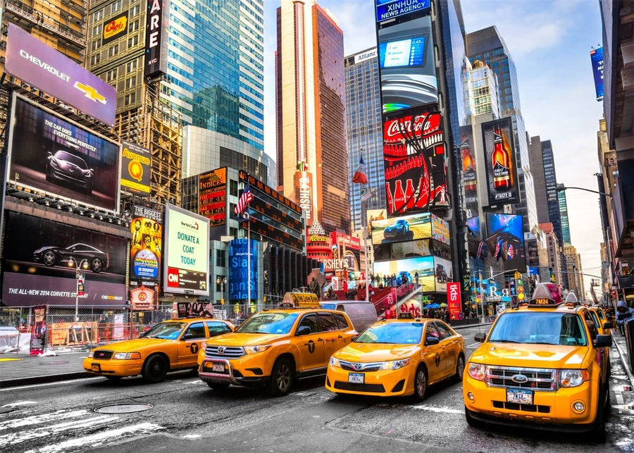 CORFOTO Fabric 7x5ft New York City Time Square Backdrop