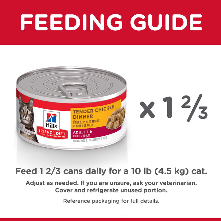 Hill&#39;s Science Diet Adult 1-6, Adult 1-6 Premium Nutrition, Wet Cat Food, Chicken Stew, 5.5 oz Can, Case of 24