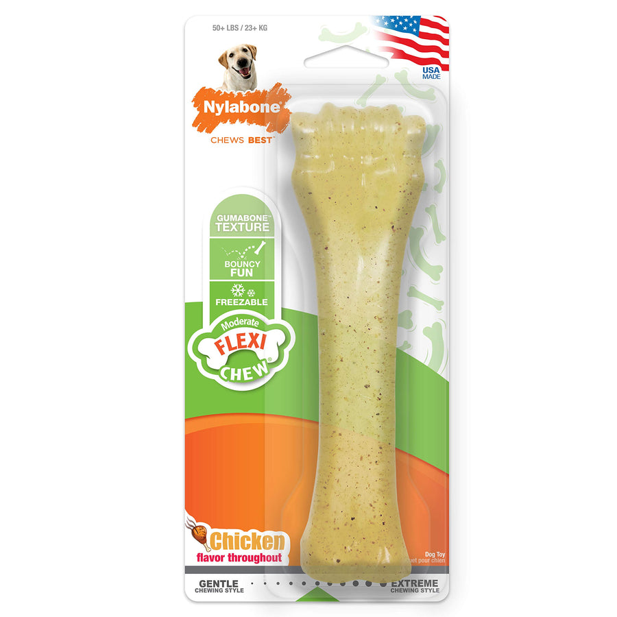 Knuckle Bone Flexi Chew Toy for Dogs, Flexible Dog Toys for Moderate & Gentle Chewers, Chicken Flavor, X-Large - 50+ lbs, 1 Count