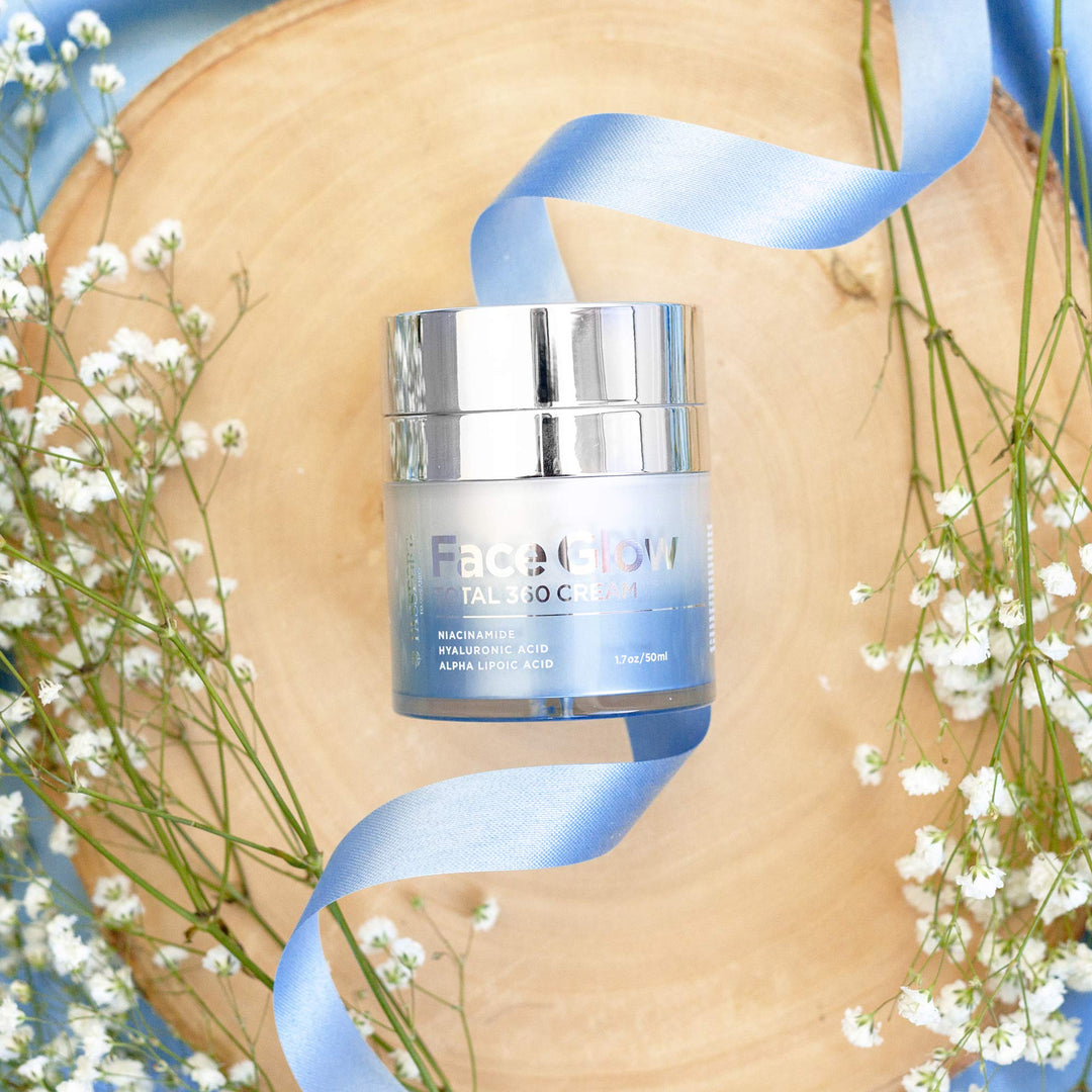 Face Glow Total 360 Cream with Alpha Lipoic Acid, DMAE, Vitamin C Ester, Hyaluronic Acid, and Italian Blood Orange