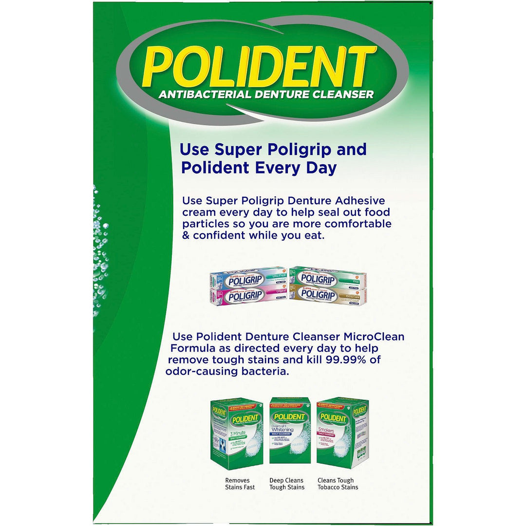 Polident 3 Minute, Antibacterial Denture Cleanser 120 e