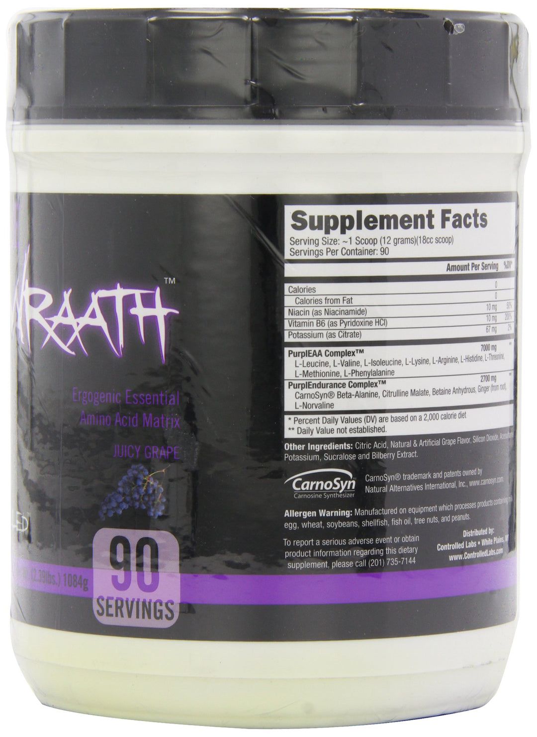 Controlled Labs Purple Wraath Purple Lemondae, 45-Servi