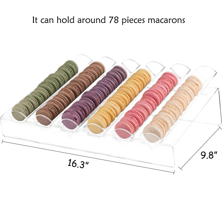Acrylic Macaron Display Tray, Macaron Stand Cookie Display Stand with 6 Slots……