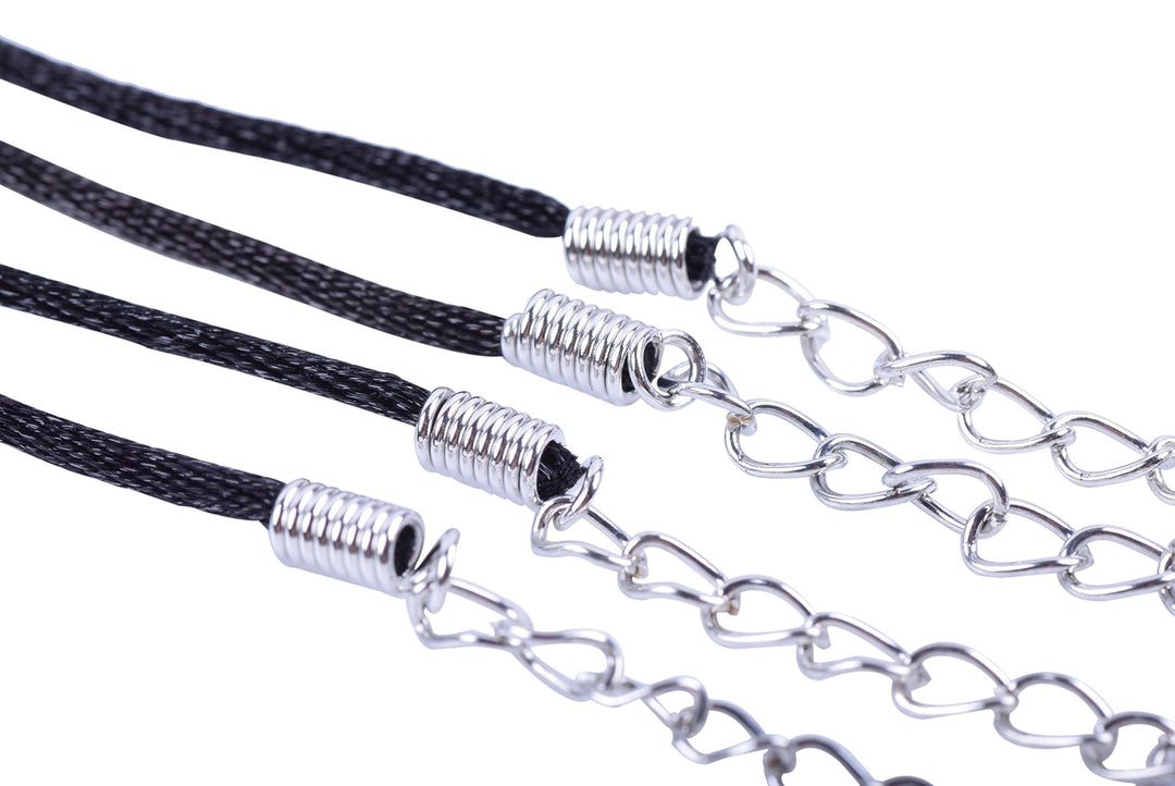 KONMAY 50pcs Black Satin Silk Necklace Cord 2.0mm/18&am