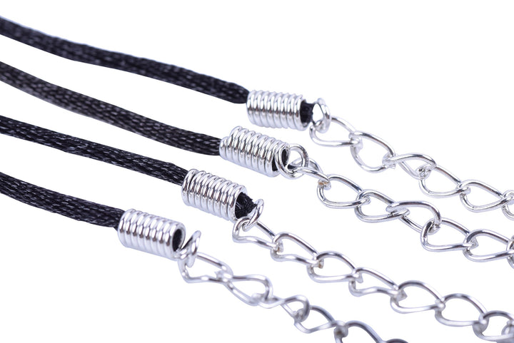KONMAY 50pcs Black Satin Silk Necklace Cord 2.0mm/18&am
