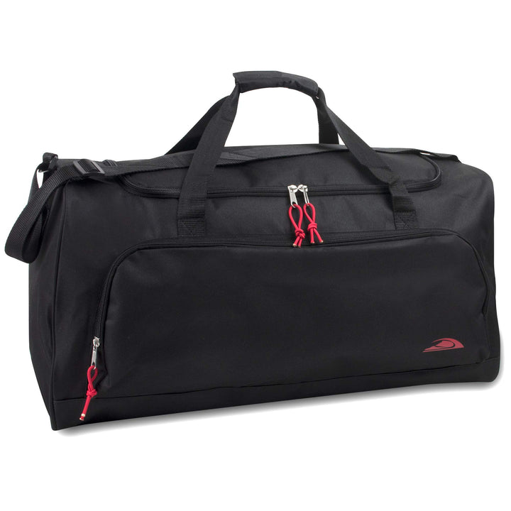 55 Liter, 24 Inch Lightweight Canvas Duffle Bags for Men &amp; Women For Traveling, the Gym, and as Sports Equipment Bag/Organizer (Black 2)