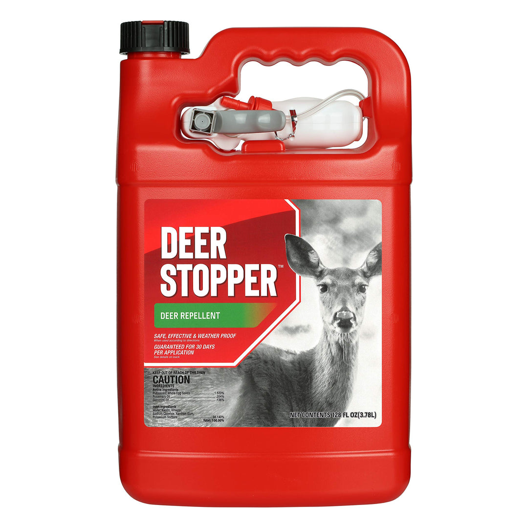 , Liquid Animal Stopper Repellent, All Natural, Effective All Year Round, Safe for People and Pets, No Harsh Chemicals, Ready to Use, Deer &amp; Moose Repellent - Gallon Trigger