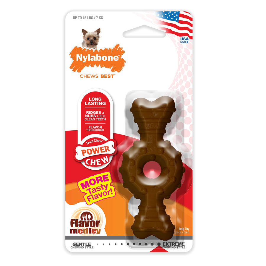 Ring Bone Power Chew Toy for Dogs, Dog Toys for Aggressive Chewers, Flavor Medley Flavor, X-Small - Up to 15 lbs, 1 Count