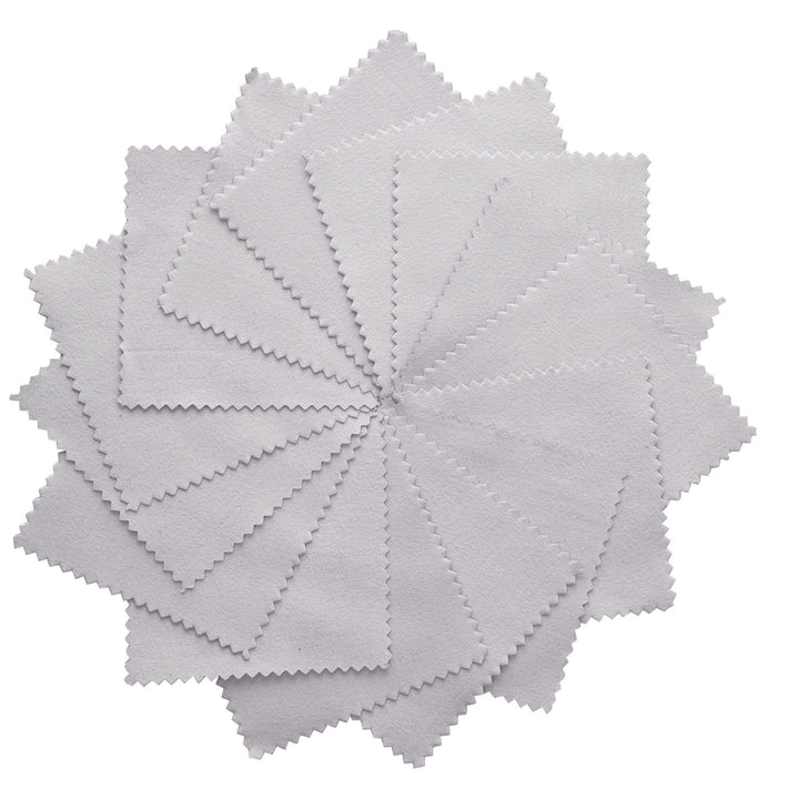 Jewelry Cleaning Cloth Polishing Cloth for Sterling Silver Gold Platinum, 50 Pack (Grey)