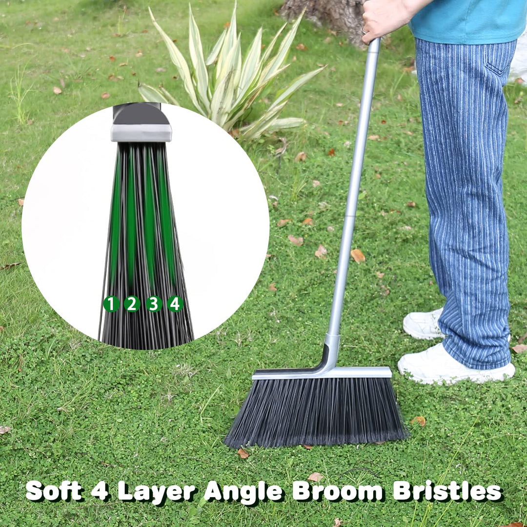 Indoor/Outdoor Broom for Floor Cleaning with 58 inch Lo