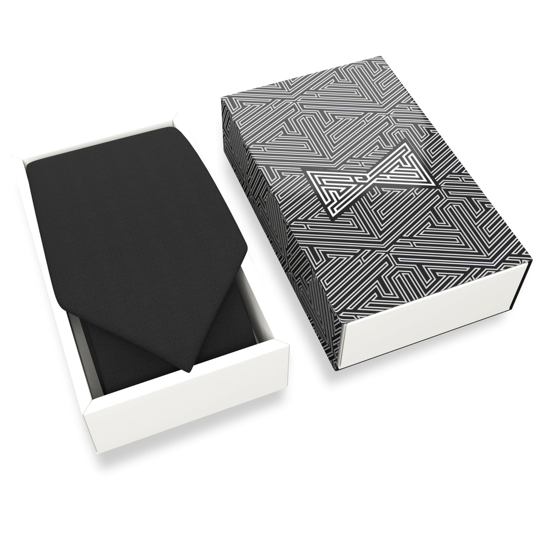 Black Tie Premium Mens Standard Gabardine Matt Necktie Tuxedo Classic Black Premium Corbatas-Produced (Black, Standard 2.75)